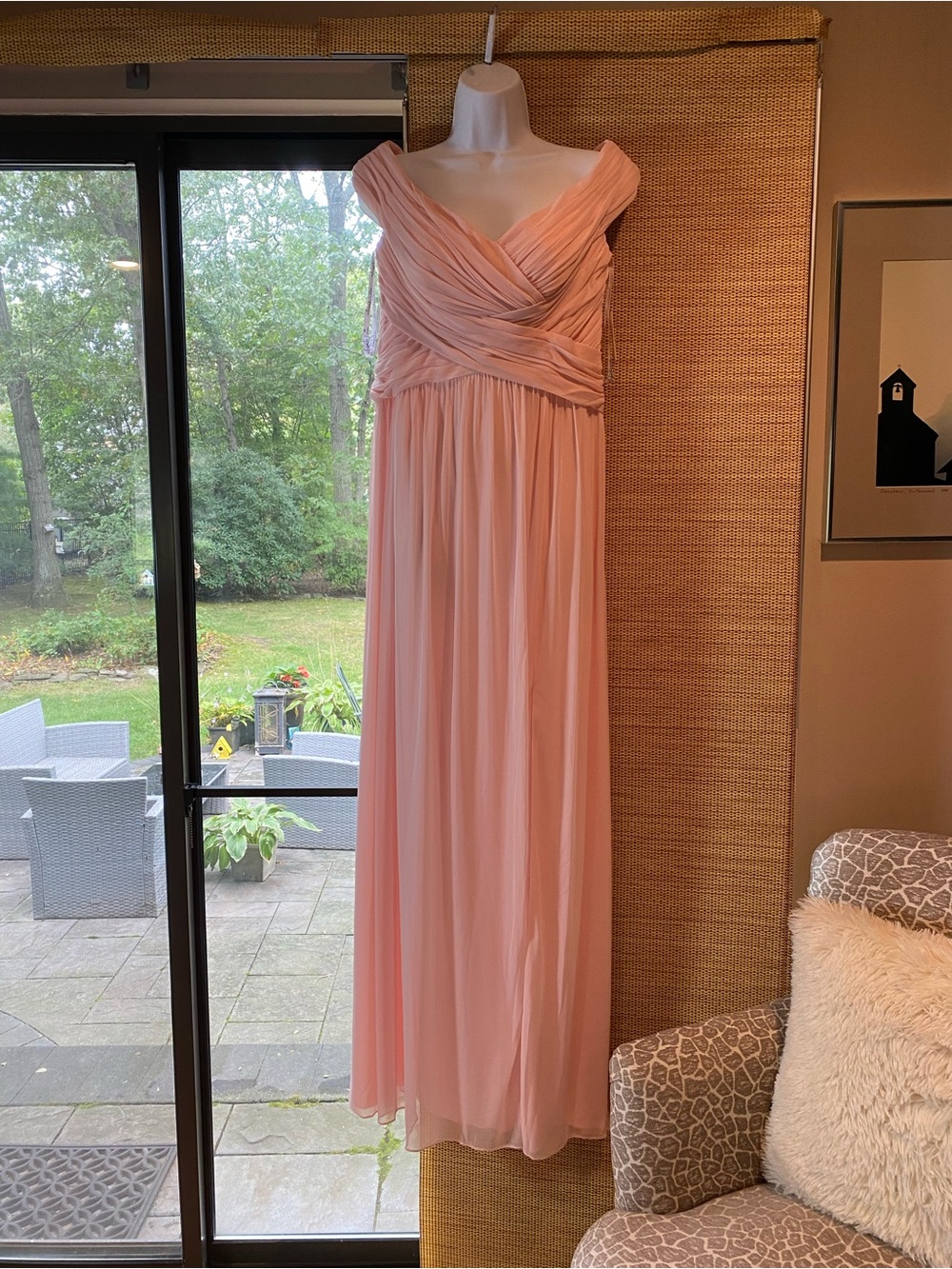 Long Mesh Off Shoulder Bridesmaid Dress NWT